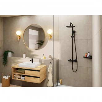 Sprchový systém Hansgrohe Vernis Blend na stěnu s termostatickou baterií matná černá 26426670
