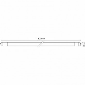 NEDES LED trubice 18W - T8 / 1200mm / 4100K / PF09 / 3240Lm, 25ks - TLS6229
