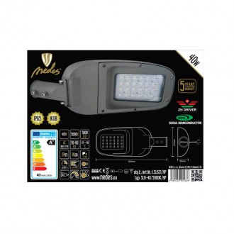 NEDES LED na přechod pouliční svítidlo pravé 40W / 5000K - LSL621/RP