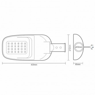 NEDES LED na přechod pouliční svítidlo pravé 40W / 5000K - LSL621/RP