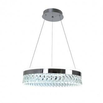 NEDES LED luxusní závěsné křišťálové svítidlo s dálkovým ovladačem 90W - TA2300/CH