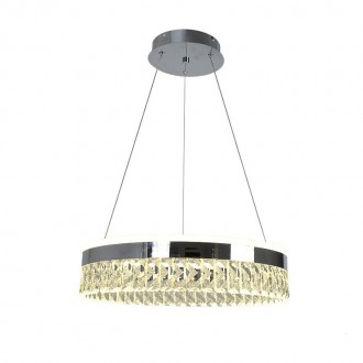 NEDES LED luxusní závěsné křišťálové svítidlo s dálkovým ovladačem 90W - TA2300/CH