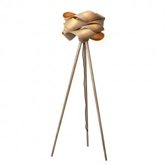 NEDES Designová stojací lampa z masivního dřeva E27 / 60W - WRE191