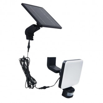 NEDES LED černé vnější solární svítidlo se senzorem 12W / 3000K - 4100K - 6500K - LS022
