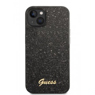 Guess PC/TPU Glitter Flakes Metal Logo Zadní Kryt pro iPhone 14 Black