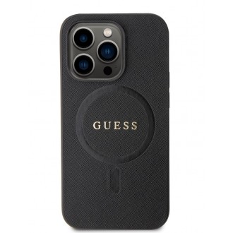Guess PU Saffiano MagSafe Zadní Kryt pro iPhone 15 Pro Black
