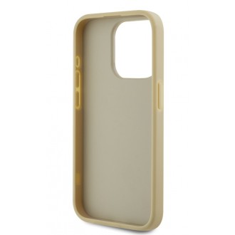 Karl Lagerfeld Wrinkled PU Signature Logo Zadní Kryt pro iPhone 15 Pro Gold