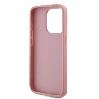 Karl Lagerfeld Wrinkled PU Signature Logo Zadní Kryt pro iPhone 15 Pro Pink