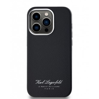 Karl Lagerfeld Grained PU Hotel RSG Zadní Kryt pro iPhone 13 Pro Black