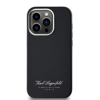 Karl Lagerfeld Grained PU Hotel RSG Zadní Kryt pro iPhone 14 Pro Black