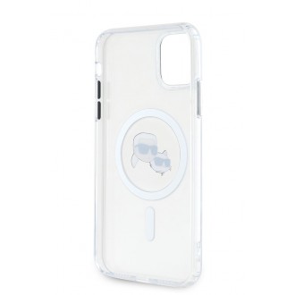 Karl Lagerfeld IML K&CH Heads Metal Frame MagSafe Zadní Kryt pro iPhone 11 Transparent