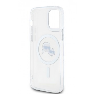 Karl Lagerfeld IML K&CH Heads Metal Frame MagSafe Zadní Kryt pro iPhone 12/12 Pro Transparent