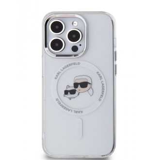 Karl Lagerfeld IML K&CH Heads Metal Frame MagSafe Zadní Kryt pro iPhone 13 Pro Transparent