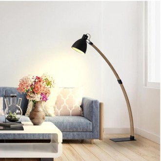 NEDES Designová stojací lampa z masivního dřeva E27 / 60W - WRE162