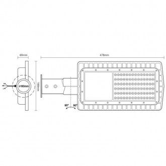 NEDES LED pouliční svítidlo 30W / 2700K - LSL711