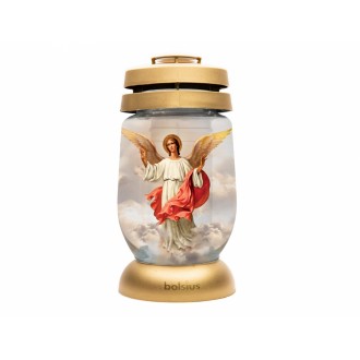 Lampa hřbitovní ANDĚL skleněná 110g d11x22cm
