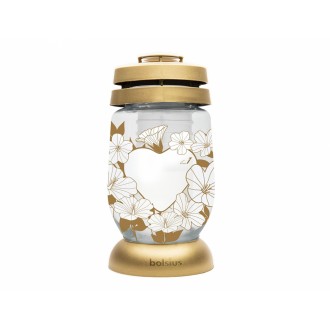 Lampa hřbitovní SRDCE/PŘÁNÍ skleněná 110g d11x22cm