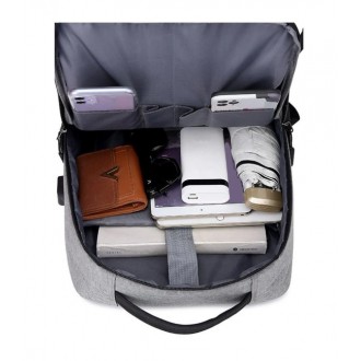 DeTech Batoh pro notebook Power Backpack BP-04, 15.6", šedá