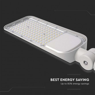 V-TAC LED pouliční svítidlo SAMSUNG Chip Senzor 50W 4000K 100 lm/W šedé Barevná teplota (К): Denní bílá 4000K