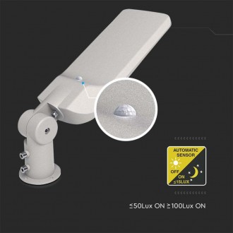 V-TAC LED pouliční svítidlo SAMSUNG Chip Senzor 50W 4000K 100 lm/W šedé Barevná teplota (К): Denní bílá 4000K