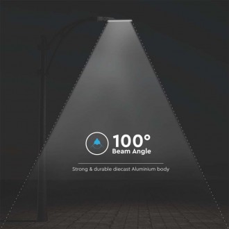 V-TAC LED pouliční svítidlo SAMSUNG Chip Senzor 50W 4000K 100 lm/W šedé Barevná teplota (К): Studená bílá 6400K