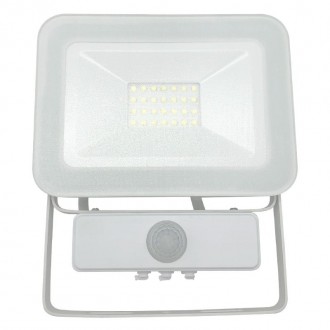 NEDES - LED reflektor 20W HQ + PIR IP65 senzor / 4000K / WH / PS - LF2122S bílý