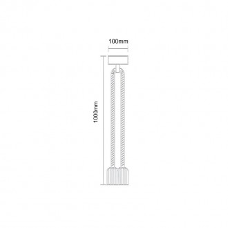 NEDES - Objímka E27 / 3m / provaz - přírodní - BH6721-5