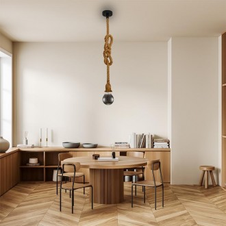 NEDES - Objímka E27 / 1,5m / provaz - přírodní - BH671-4