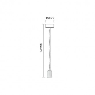 NEDES - Objímka E27 / 2m / provaz - přírodní - BH671-3