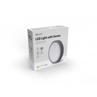 Solight LED venkovní osvětlení se senzorem Siena, šedé, 20W, 1500lm, 4000K, IP54, 23cm