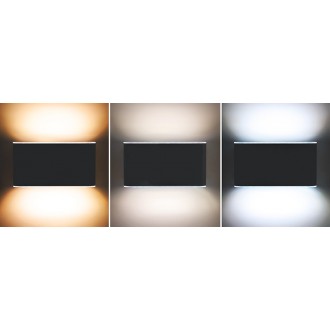 Solight LED venkovní nástěnné osvětlení Modena, 12W, 800lm, 3CCT, černá