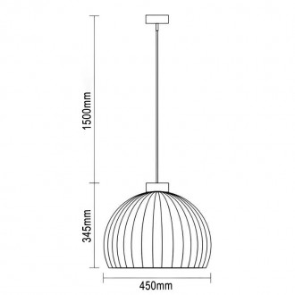 NEDES - Závěsný lustr z masivního dřeva E27 / 450 - WRE142