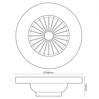 NEDES - LED svítidlo OPAL + stropní ventilátor + dálkový ovladač 48W - LCL6346