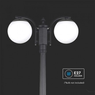 V-TAC Stojanová lampa 2xE27 Matt Black Opal Plastic C Ball