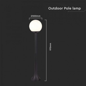 Stojanová lampa 1xE27 Matt Black Opal Plastic C Ball