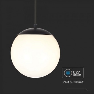 V-TAC Stropní závěsné svítidlo 1xE27 Matt Black Opal Plastic C Ball VT-1226