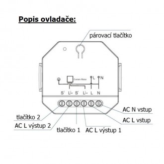T-led - SMART spínač dimLED Zigbee ZSC1 pro rolety a žaluzie Barva ovladace: Bílá