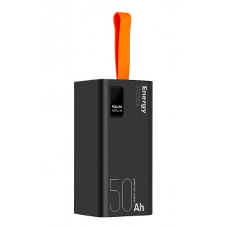 DeTech OBAL:ME EnergyPulse Powerbanka, 50000mAh - černá