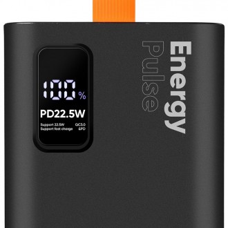 DeTech OBAL:ME EnergyPulse Powerbanka, 50000mAh - černá