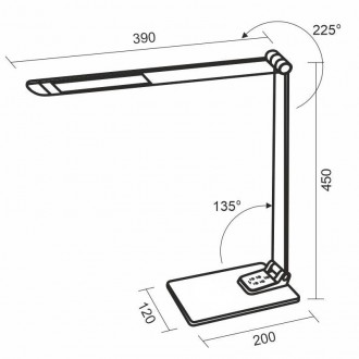 NEDES - LED lampa FRIDA stmívatelná s časovačem a USB 12W - DL5302/B