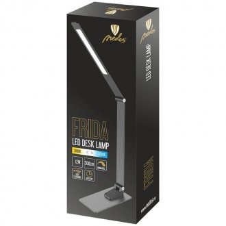NEDES - LED lampa FRIDA stmívatelná s časovačem a USB 12W - DL5302/B
