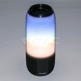 V-TAC BLUETOOTH reproduktor s RGB+W LED světlem-černý SKU8570