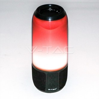 V-TAC BLUETOOTH reproduktor s RGB+W LED světlem-černý SKU8570