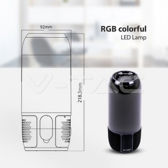 V-TAC BLUETOOTH reproduktor s RGB+W LED světlem-černý SKU8570
