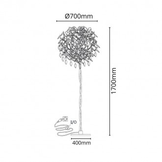 NEDES - Luxusní křišťálová stojací lampa 5 x G9 - CA011/F