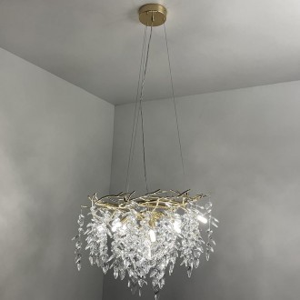 NEDES - Luxusní závěsný křišťálový lustr 9 x G9 - CA011/600