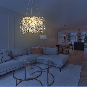 NEDES - Luxusní závěsný křišťálový lustr 9 x G9 - CA011/600