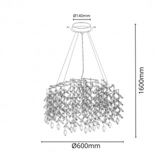 NEDES - Luxusní závěsný křišťálový lustr 9 x G9 - CA011/600
