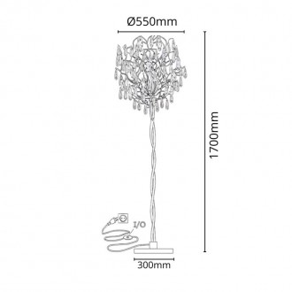 NEDES - Luxusní křišťálová stojací lampa 5 x G9 - CA061/F