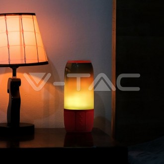 V-TAC BLUETOOTH reproduktor s RGB+W LED světlem-červený